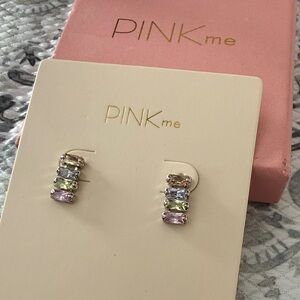 PINK me Multicolor Earrings. Sterling Silver  posts on Brass Earrings.